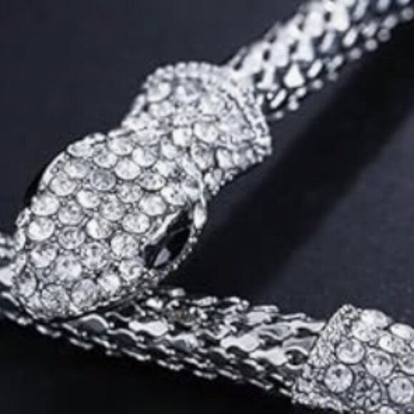 Silver Bendable Snake Choker Necklace - Picture 3 of 4